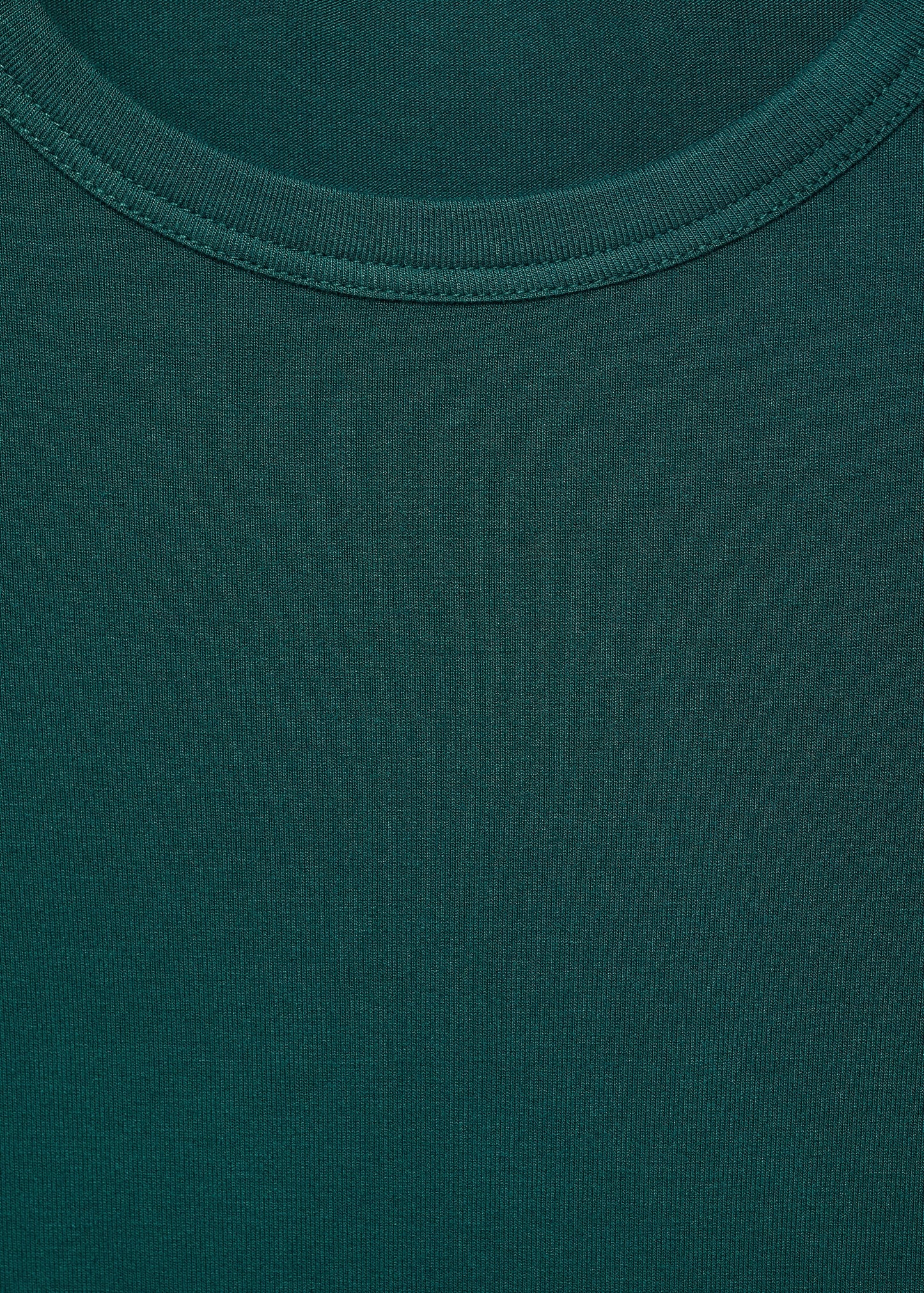 MANGO - Round-neck long-sleeved t-shirt dark green - S - Woman