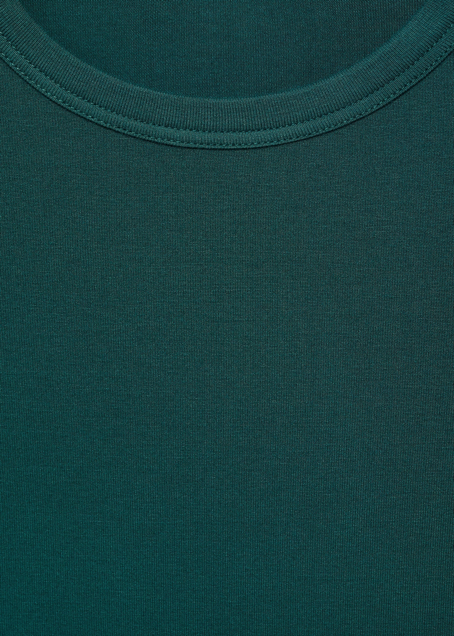 MANGO - Round-neck long-sleeved t-shirt dark green - S - Woman