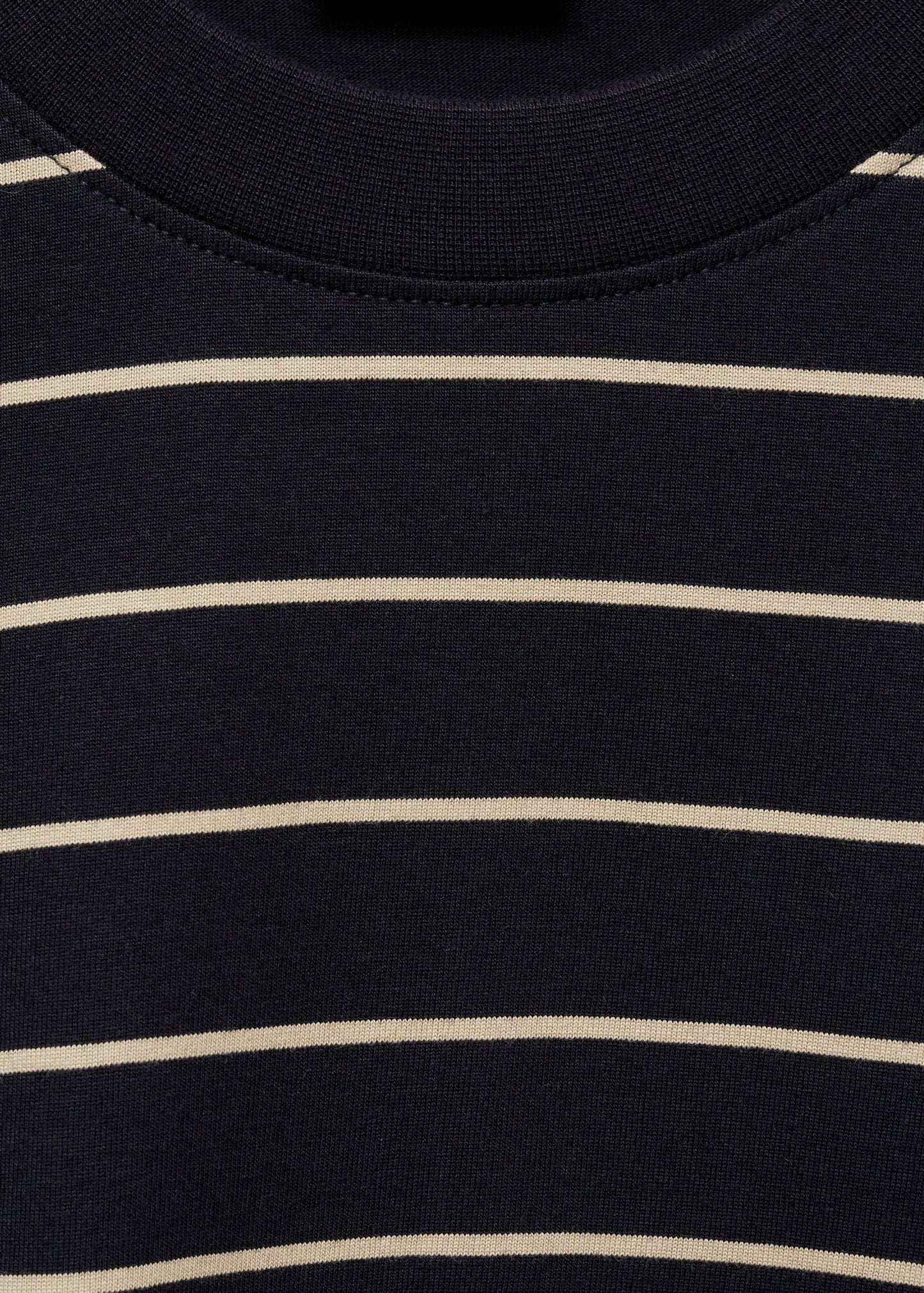 MANGO MAN - 100% cotton striped t-shirt dark navy - S - Man