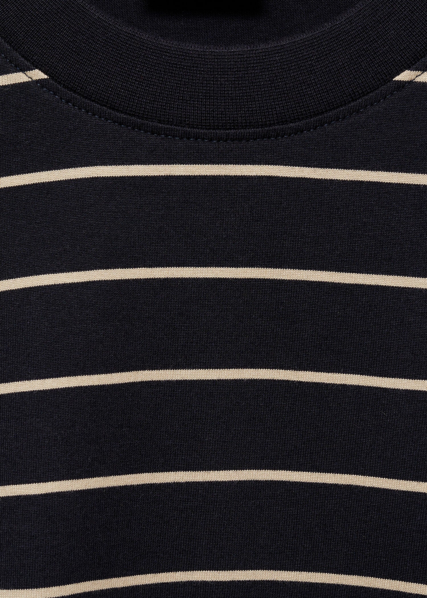 MANGO MAN - 100% cotton striped t-shirt dark navy - S - Man