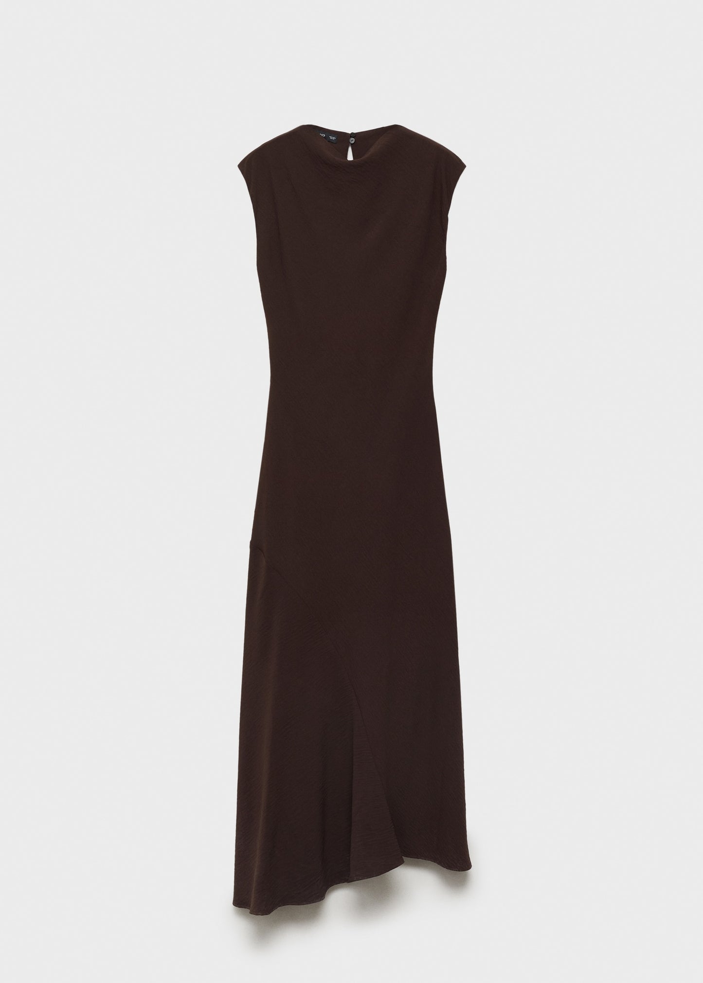 MANGO - Textured asymmetrical dress brown - 4 - Woman