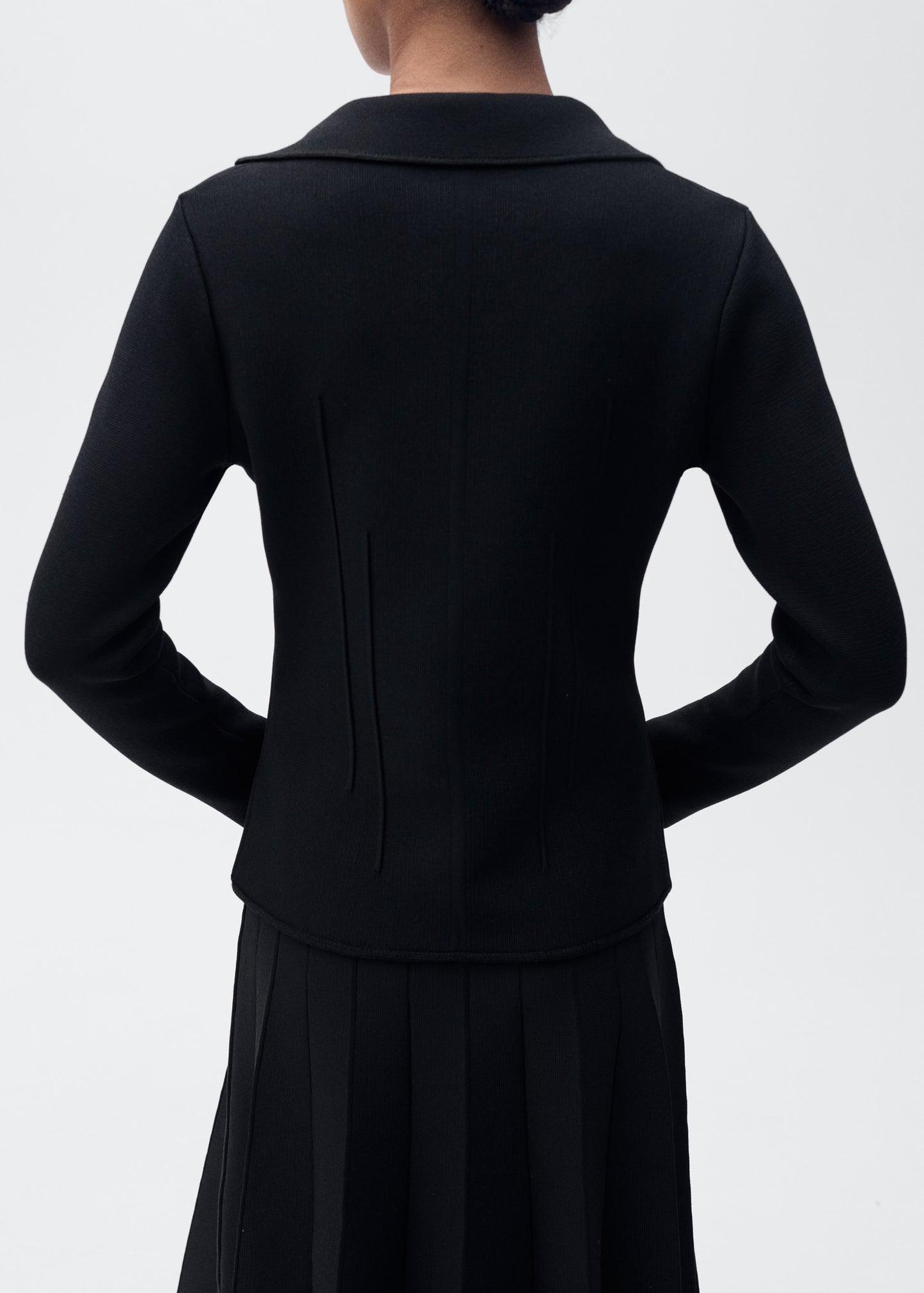 MANGO - Knitted jacket with lapel collar black - XS - Woman