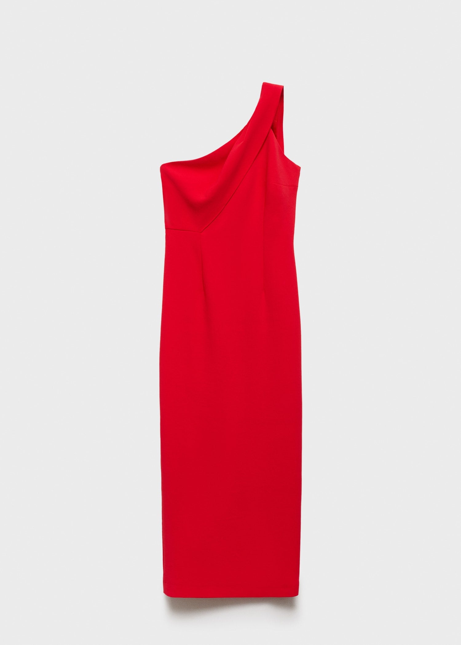 MANGO - Asymmetrical bow-neck dress red - 10 - Woman