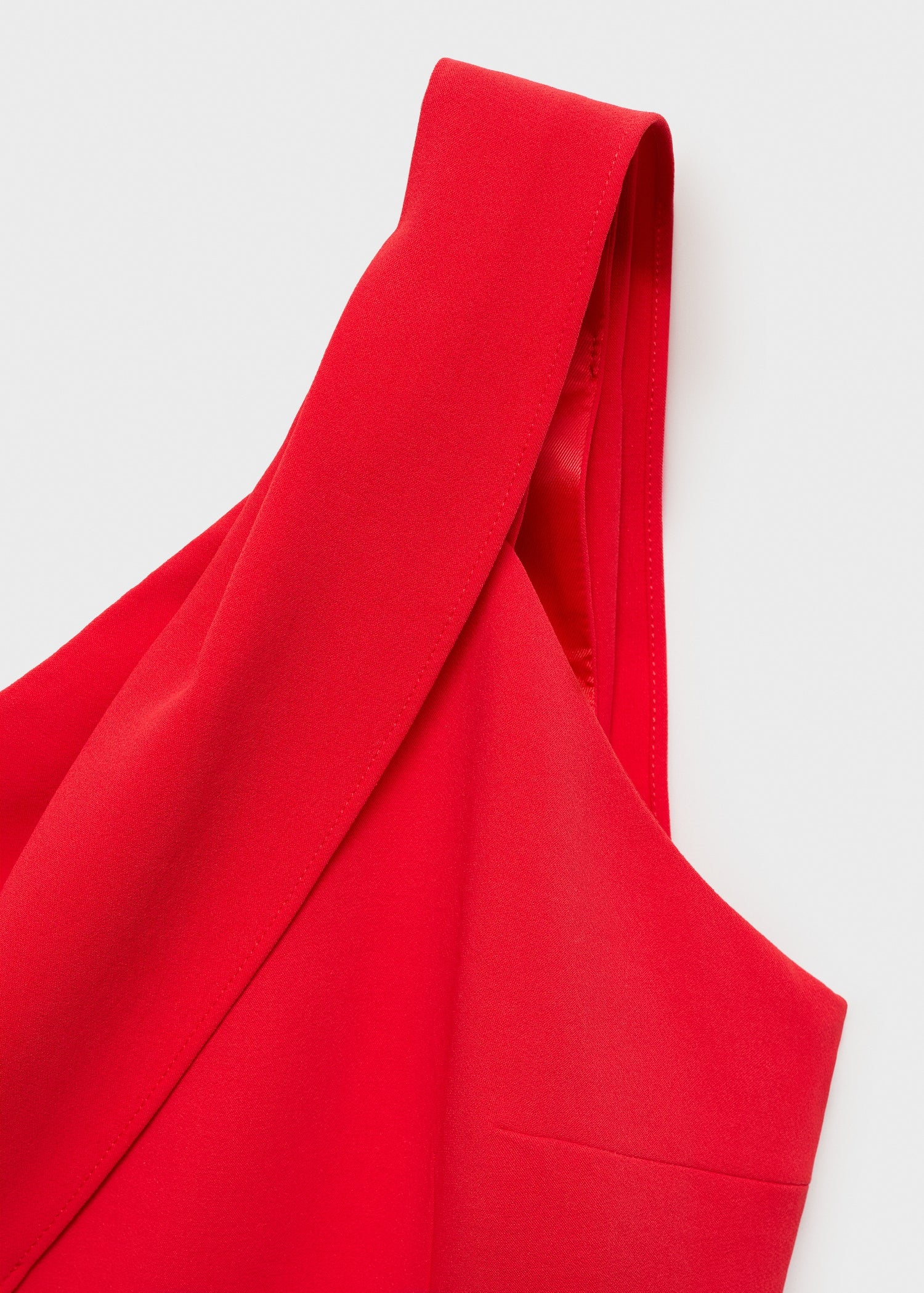 MANGO - Asymmetrical bow-neck dress red - 10 - Woman