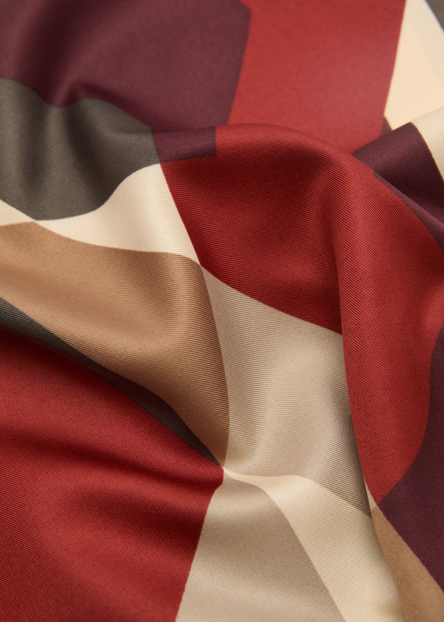 MANGO - Geometric printed foulard brown - One size - Woman