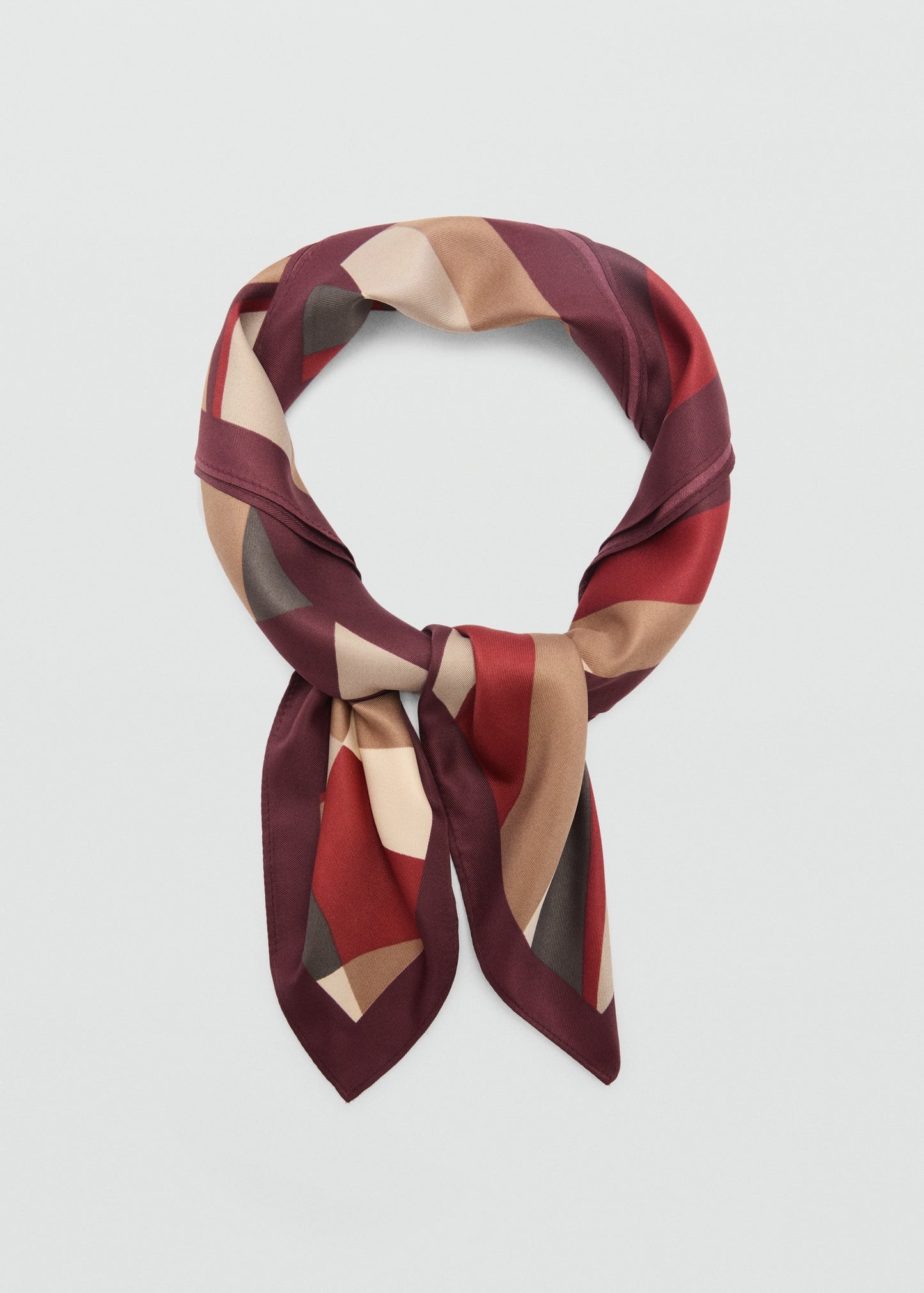 MANGO - Geometric printed foulard brown - One size - Woman