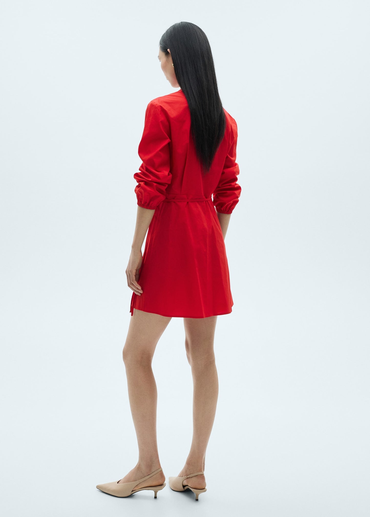 MANGO - Cotton wrap dress red - 2 - Woman