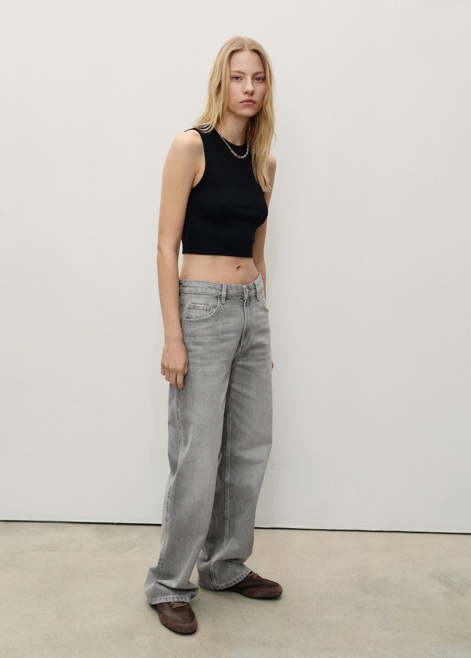 MANGO - Miami medium-rise straight-fit jeans denim grey - 2 - Woman