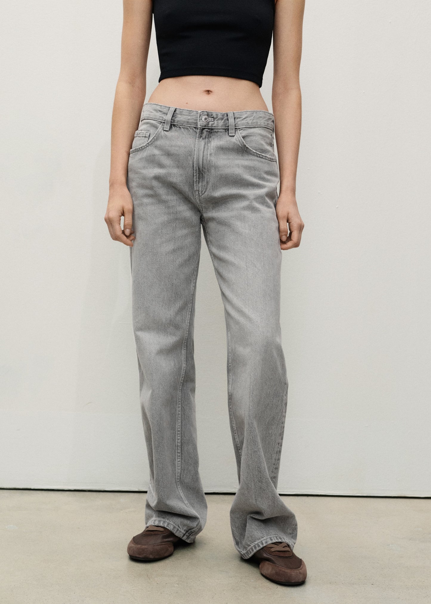 MANGO - Miami medium-rise straight-fit jeans denim grey - 2 - Woman