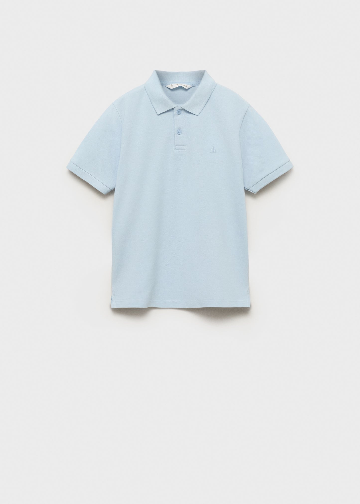 MANGO KIDS - Short-sleeved cotton polo shirt sky blue - 7-8 years - Kids