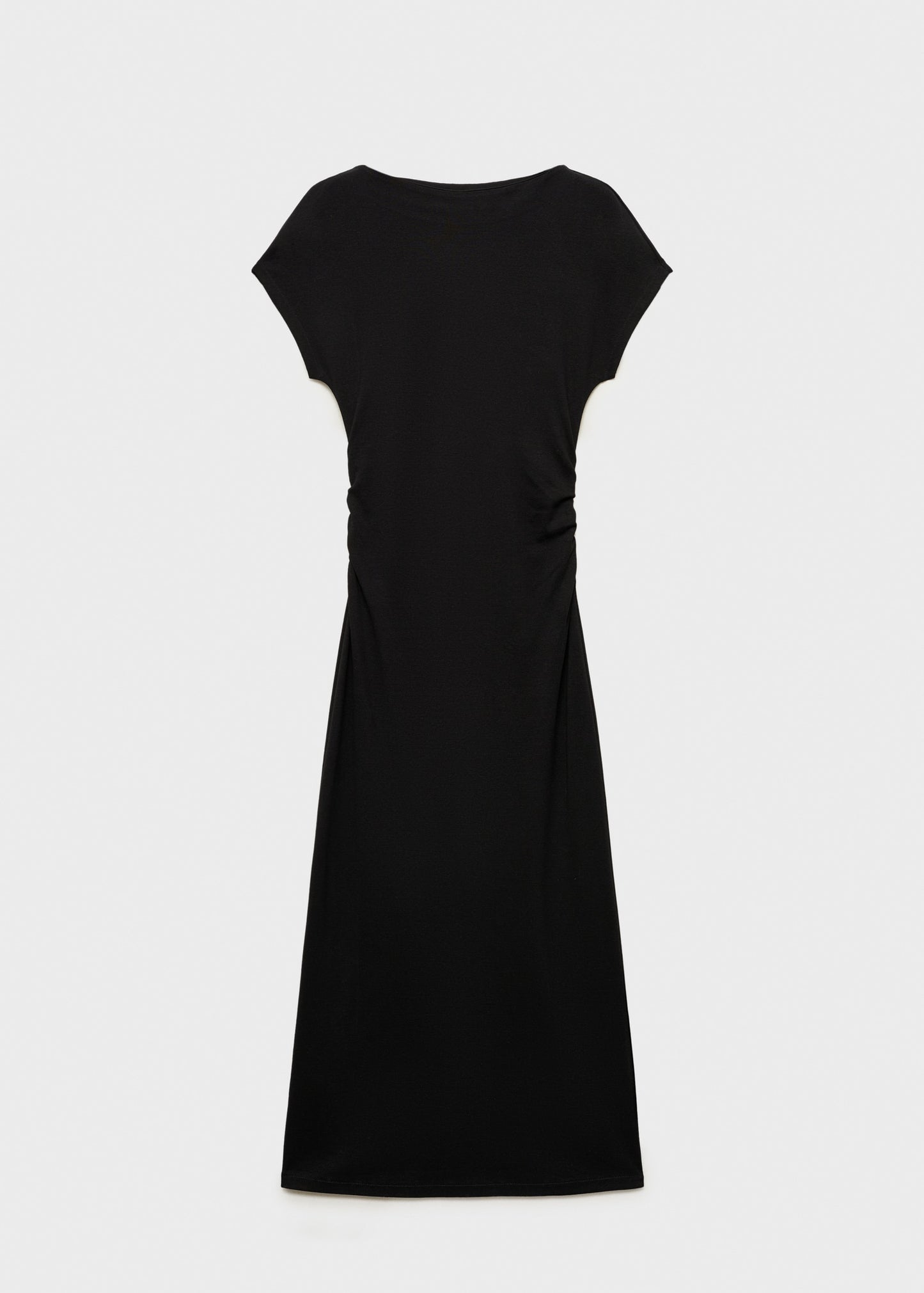 MANGO - Midi-dress with draped detail black - 10 - Woman