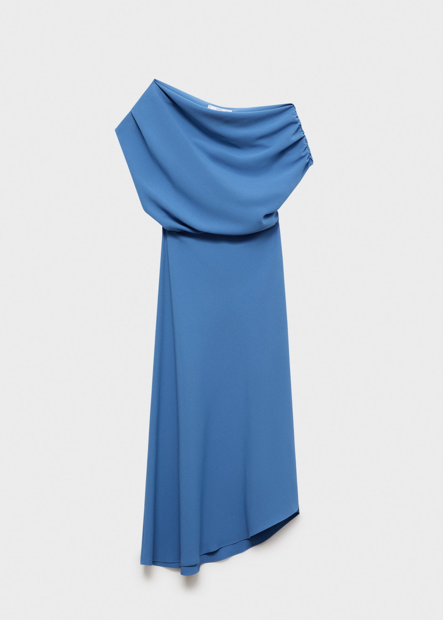 MANGO - Asymmetrical-neck midi-dress blue - 6 - Woman