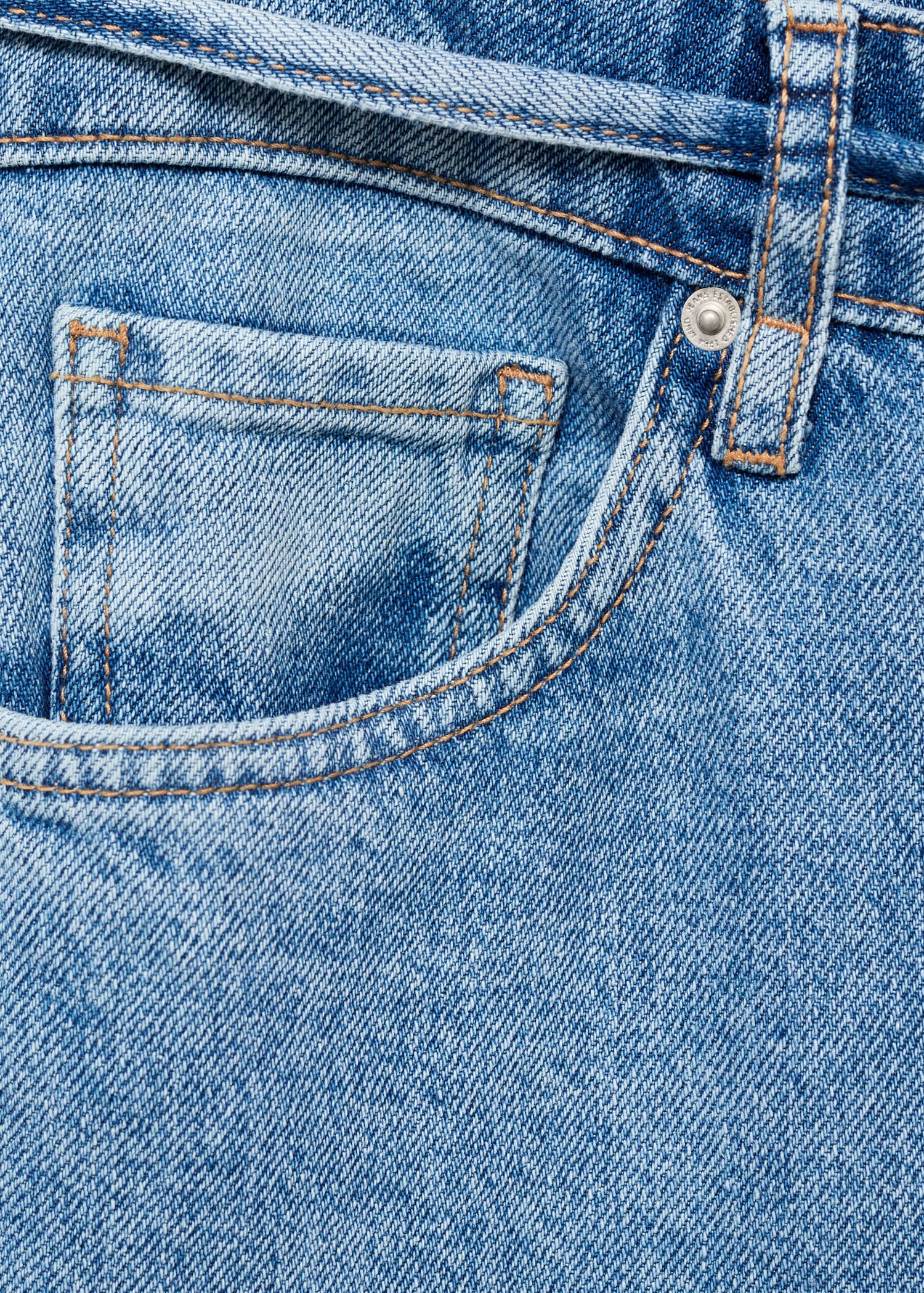 MANGO - Low-rise wideleg jeans with belt medium blue - 12 - Woman