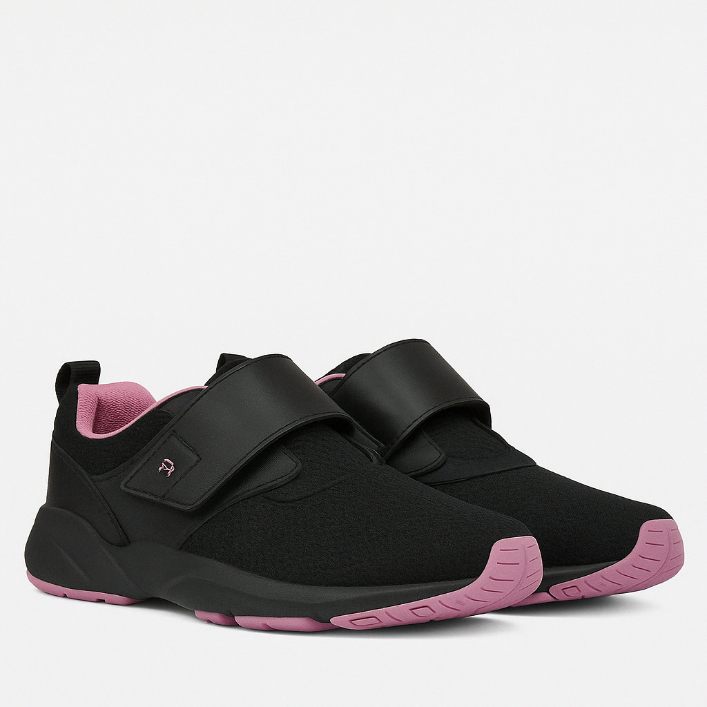 Propet Women's Stability X Strap Walking Shoes (Black/Berry Mesh) - Size 9.5 2A
